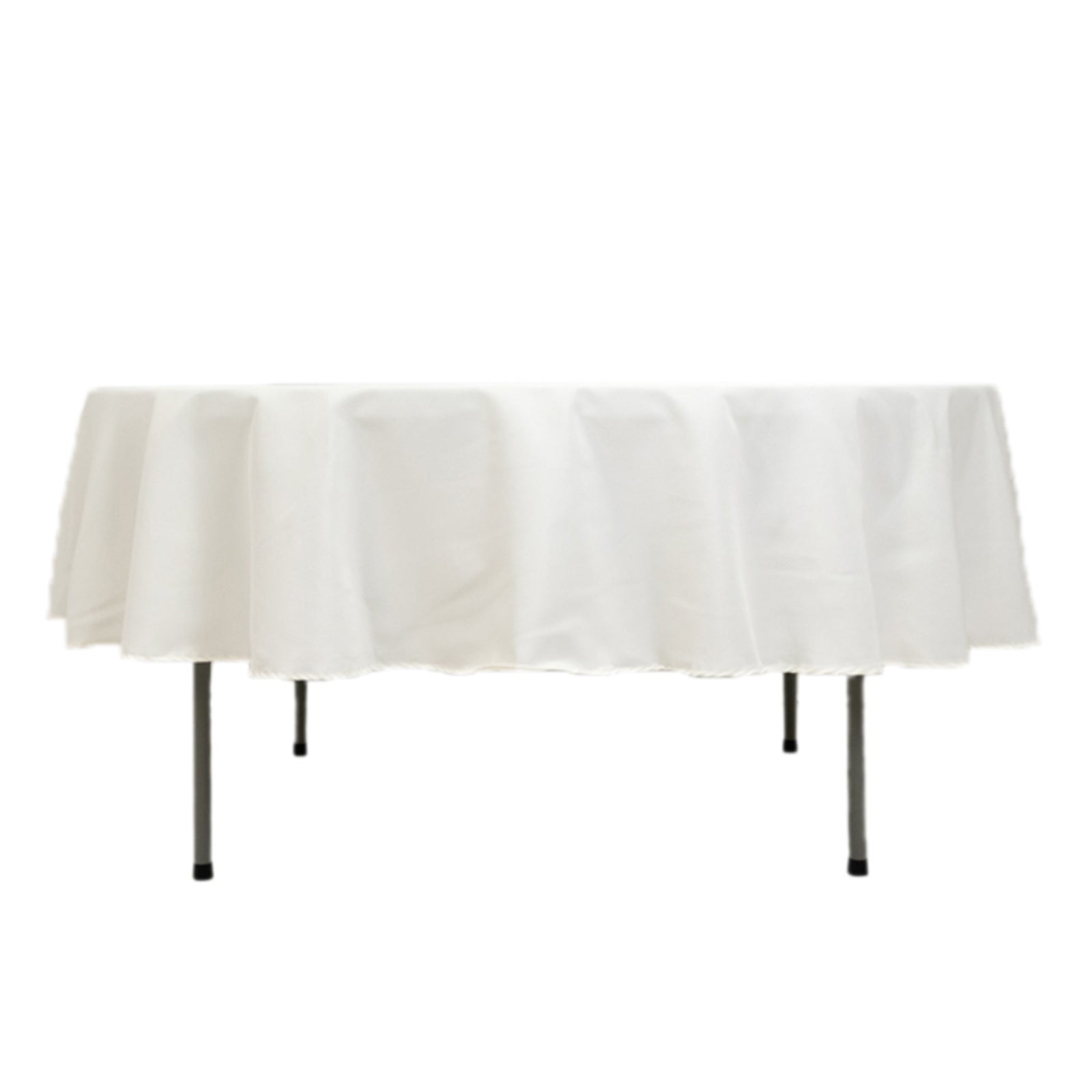 Fire Retardant Premium Polyester 90" Round Tablecloth Ivory - High-Performance Table Cover
