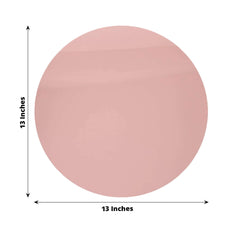 10-Pack Dining Plate Chargers Decorative Acrylic Mirror Rose Gold Round - Lightweight Event Display 13"