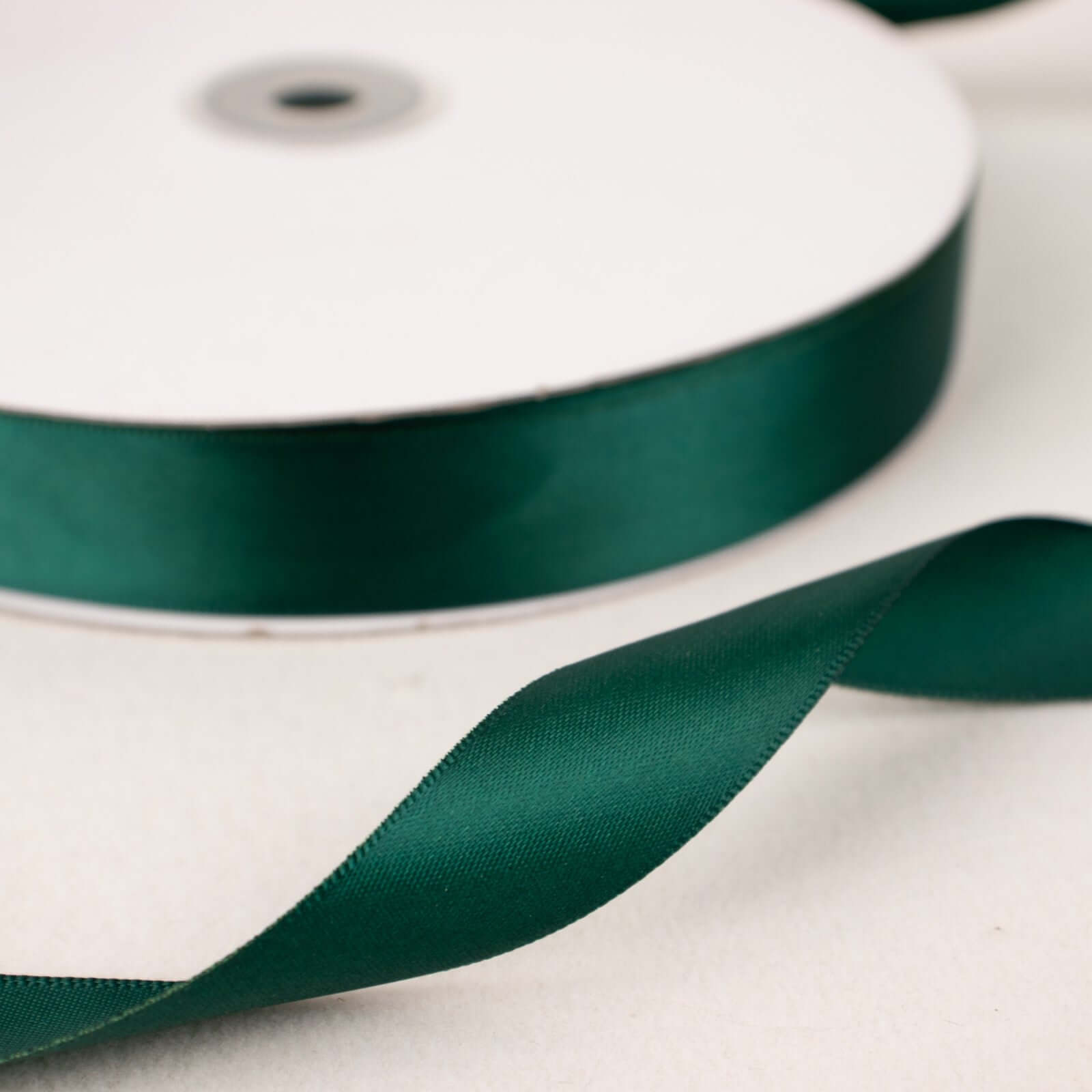 100 Yards 7/8" Hunter Emerald Green Single Face Decorative Satin Ribbon