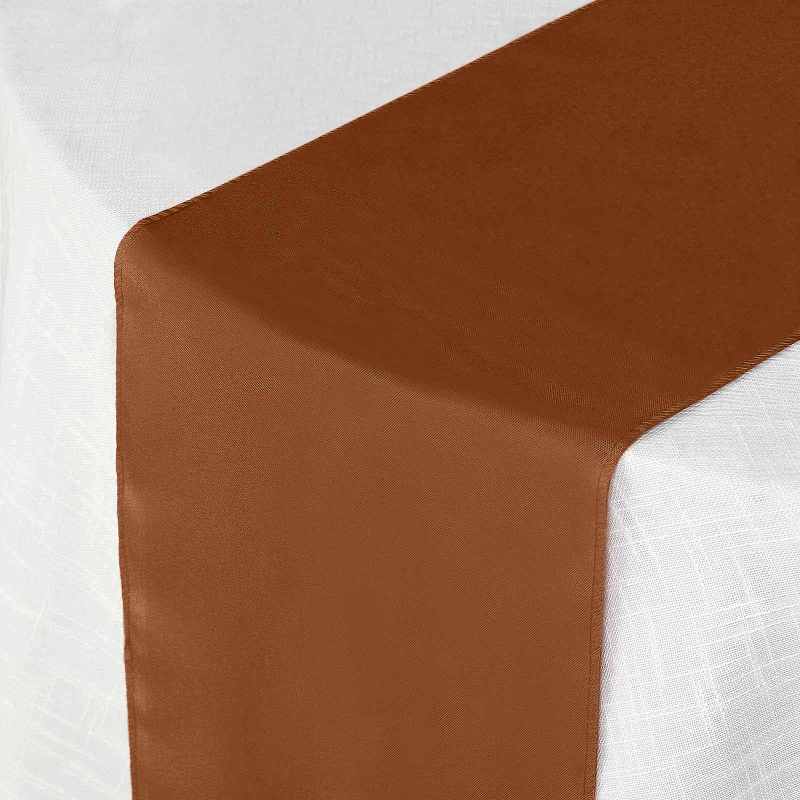 Polyester 12"x108" Table Runner Cinnamon Brown - Durable & Wrinkle-Resistant Table Decor