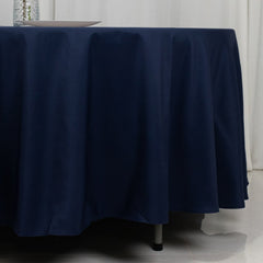Fire Retardant Premium Polyester 108" Round Tablecloth Navy Blue - High-Performance Table Cover