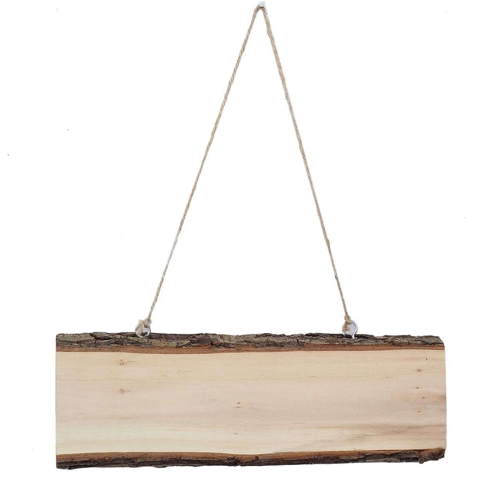 2 Pack 10"x4" Natural Blank Hanging DIY Wood Sign, Rectangle Wood Plaques