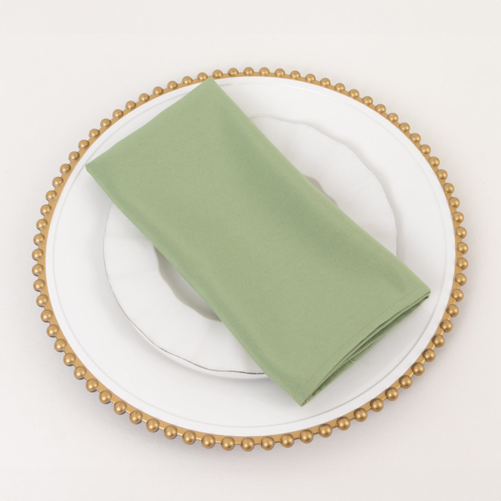 5 Pack Premium Polyester 20"x20" Napkins Sage Green - Wrinkle-Resistant & Durable Dinner Napkins