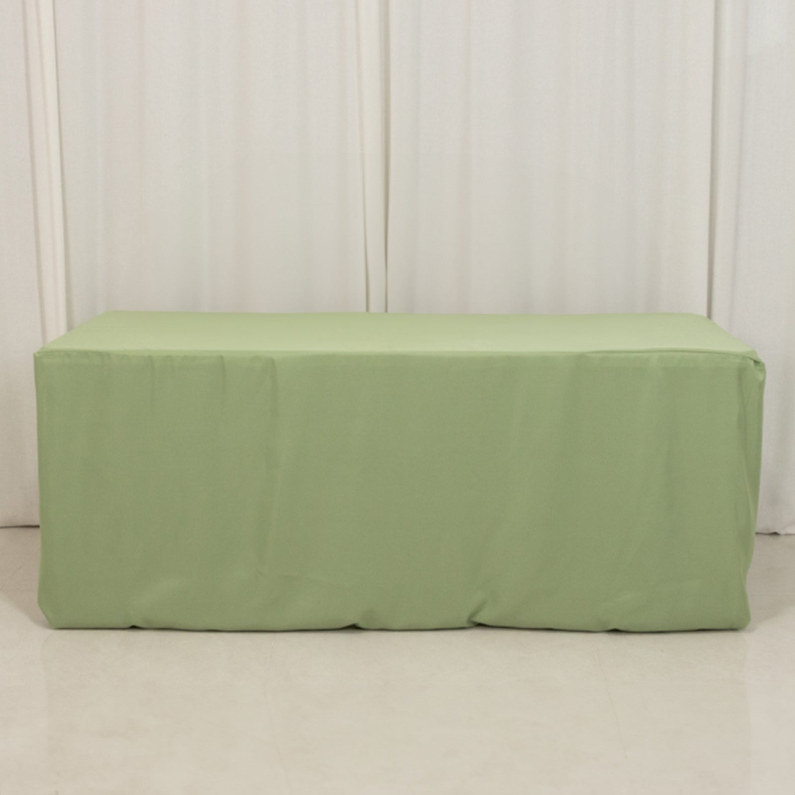 Fitted Polyester 72"x30" Rectangle Tablecloth Sage Green - Durable and Easy to Maintain Table Cover
