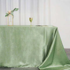 Satin Rectangular 90"x156" Tablecloth Sage Green - Seamless Table Cover