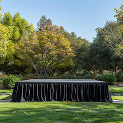 Portable Stage Skirt Black Polyester Platform Skirting Cloth for Events, Performances & Wedding Staging - 36"x20ft