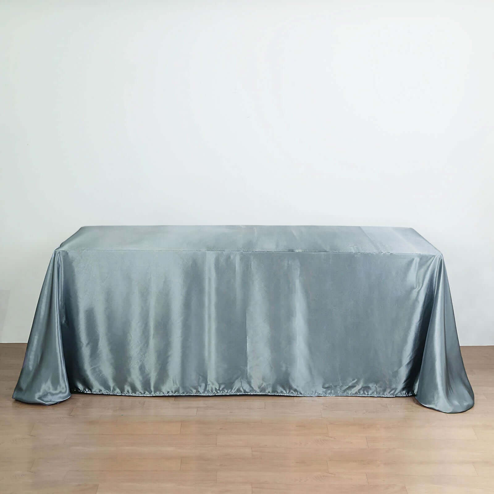 Satin Rectangular 90"x132" Tablecloth Dusty Blue - Seamless Table Cover