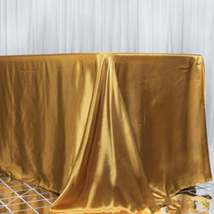 Satin Rectangular 90"x156" Tablecloth Gold - Seamless Stylish Table Cover for Wedding & Event Decoration