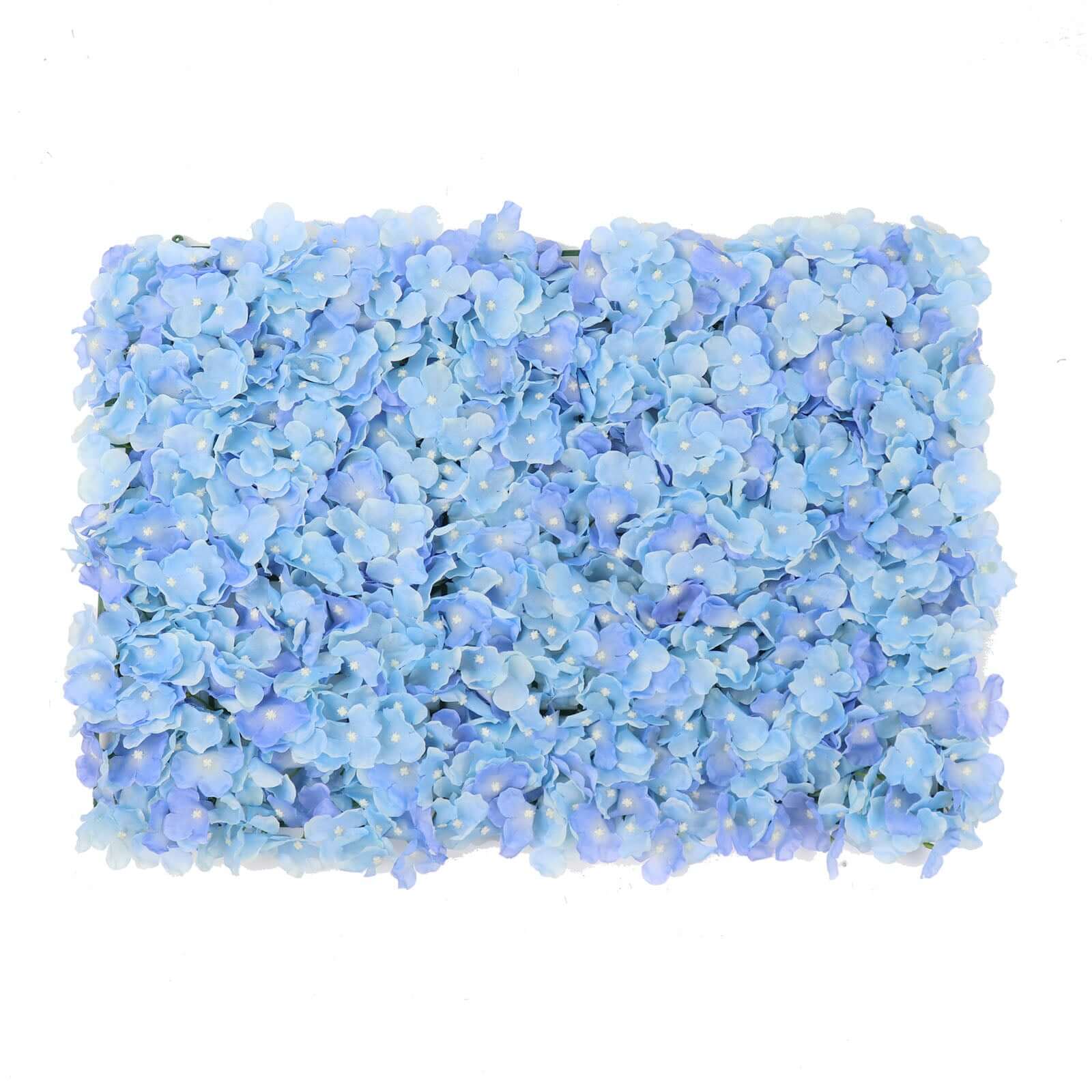 11 Sq ft. Light Blue UV Protected Hydrangea Flower Wall Mat Backdrop - 4 Artificial Panels