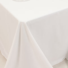 Cotton Blend 90"x132" Rectangle Tablecloth White - Seamless Wrinkle-Resistant Design for Classy Occasions
