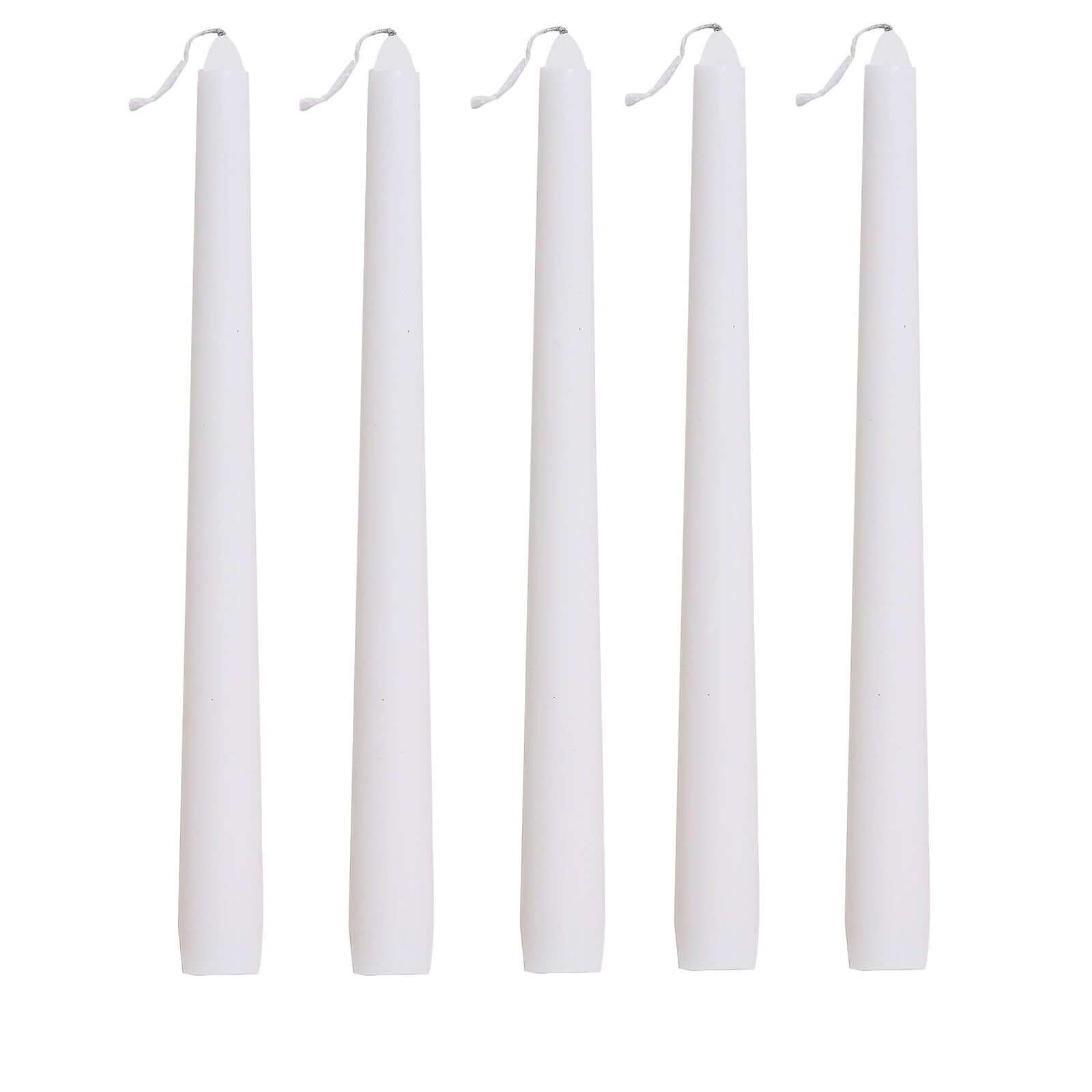 10-Pack Taper Candles Premium Wax Design White - Unscented Candles for Upscale Settings 10"
