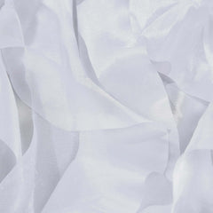 Taffeta 21ft Table Skirt White Cascading Curly Willow Style for Weddings & Banquets