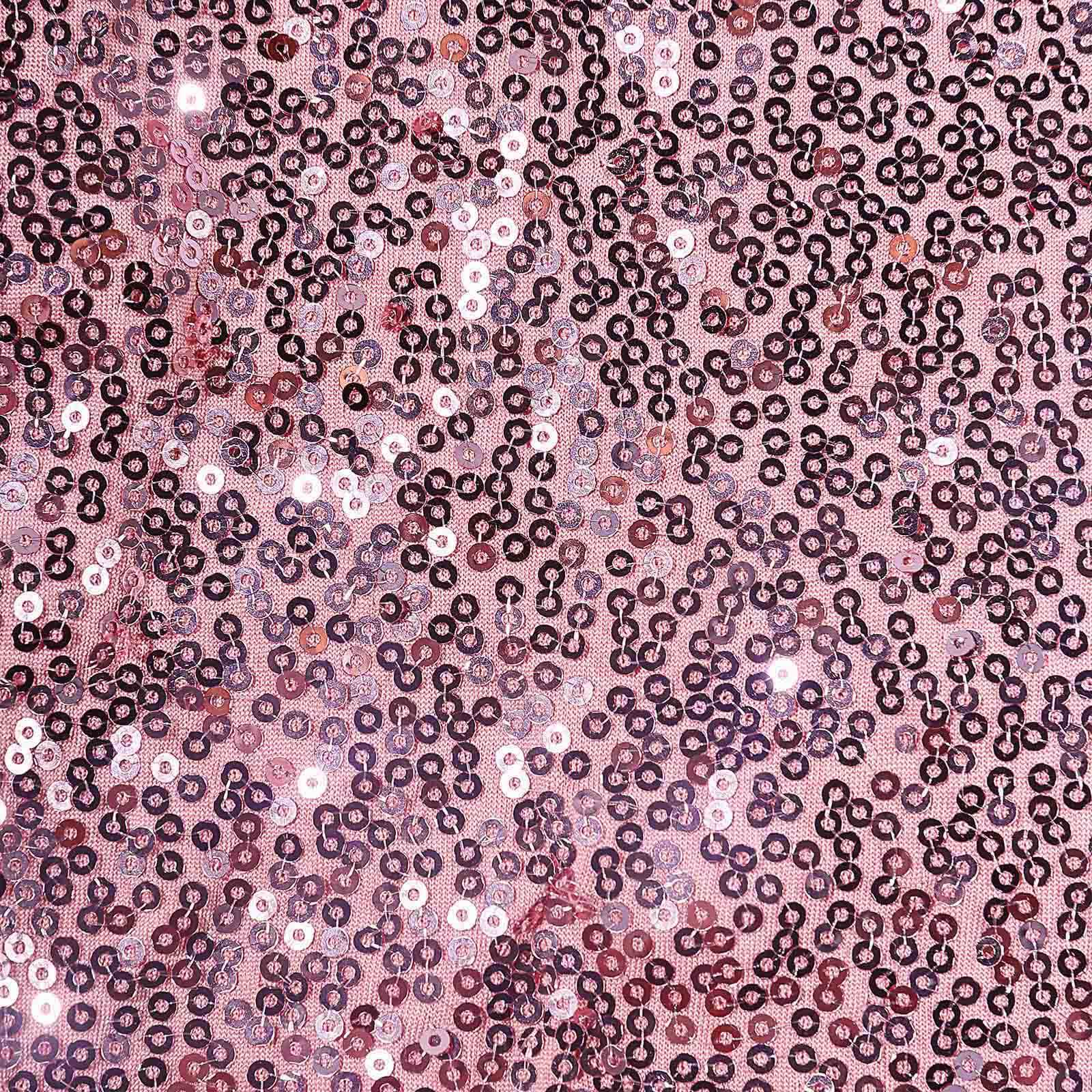 5 Pack Sequin Spandex Chair Sashes Rose Gold - Stretch Chair Bands 6"x15"