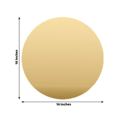 10-Pack Candle Plate Circle Acrylic Mirror Tray Gold Round - Event Display Decor 16"