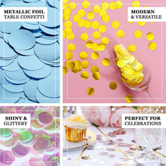 Metallic Round Party Confetti 18G Bag Silver Foil, Balloon Table Confetti Glitter Dots for Festive Weddings Baby Bridal Showers & Events