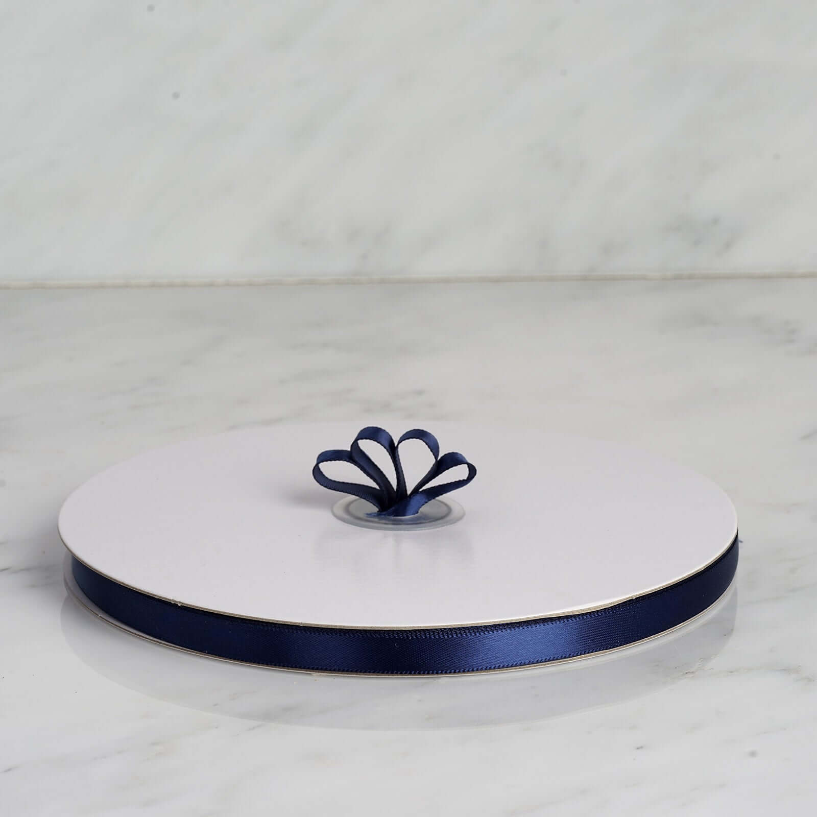 100 Yards 3/8" Navy Blue Single Face Decorative Satin Ribbon