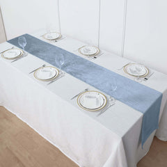 Premium Velvet 12"x108" Table Runner Dusty Blue - Sheen Finish Reusable Table Decor