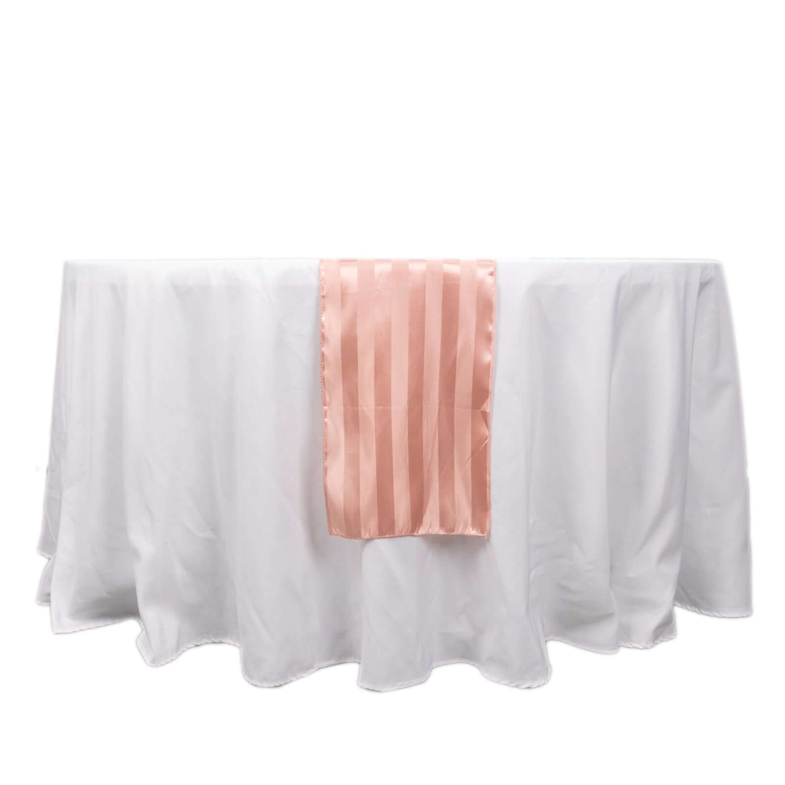 Satin 12"x108" Table Runner Dusty Rose - Stripe Table Decor