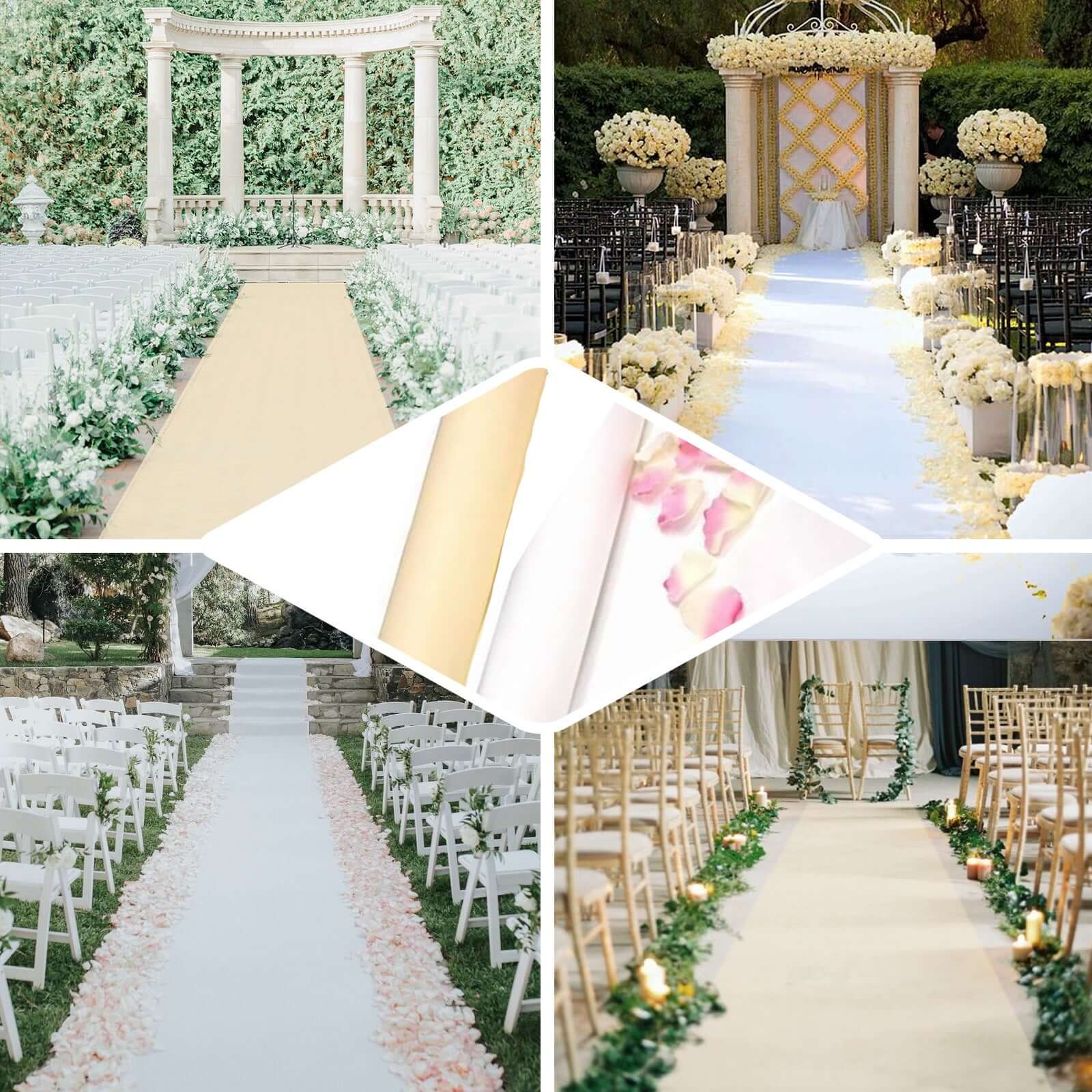 40"x100ft Ivory PVC Aisle Runner