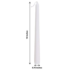 10-Pack Taper Candles Premium Wax Design White - Unscented Candles for Upscale Settings 10"