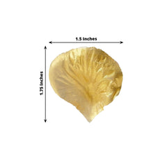 500-Pack Rose Petals Round Design Metallic Gold Silk Confetti - Decorative Scatters for Tables and Floors
