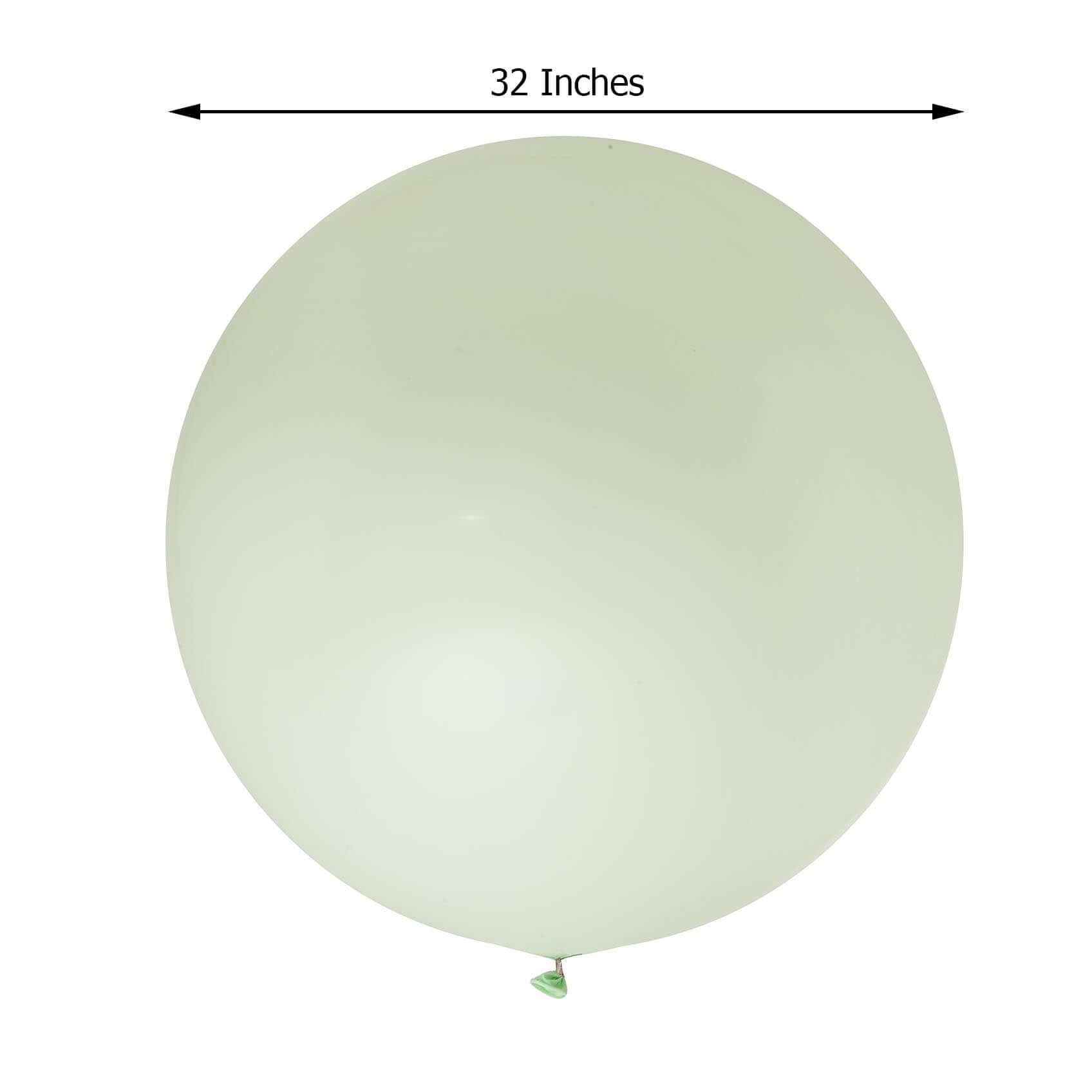 2 Pack 32" Large Matte Pastel Mint Helium Air Premium Latex Balloons