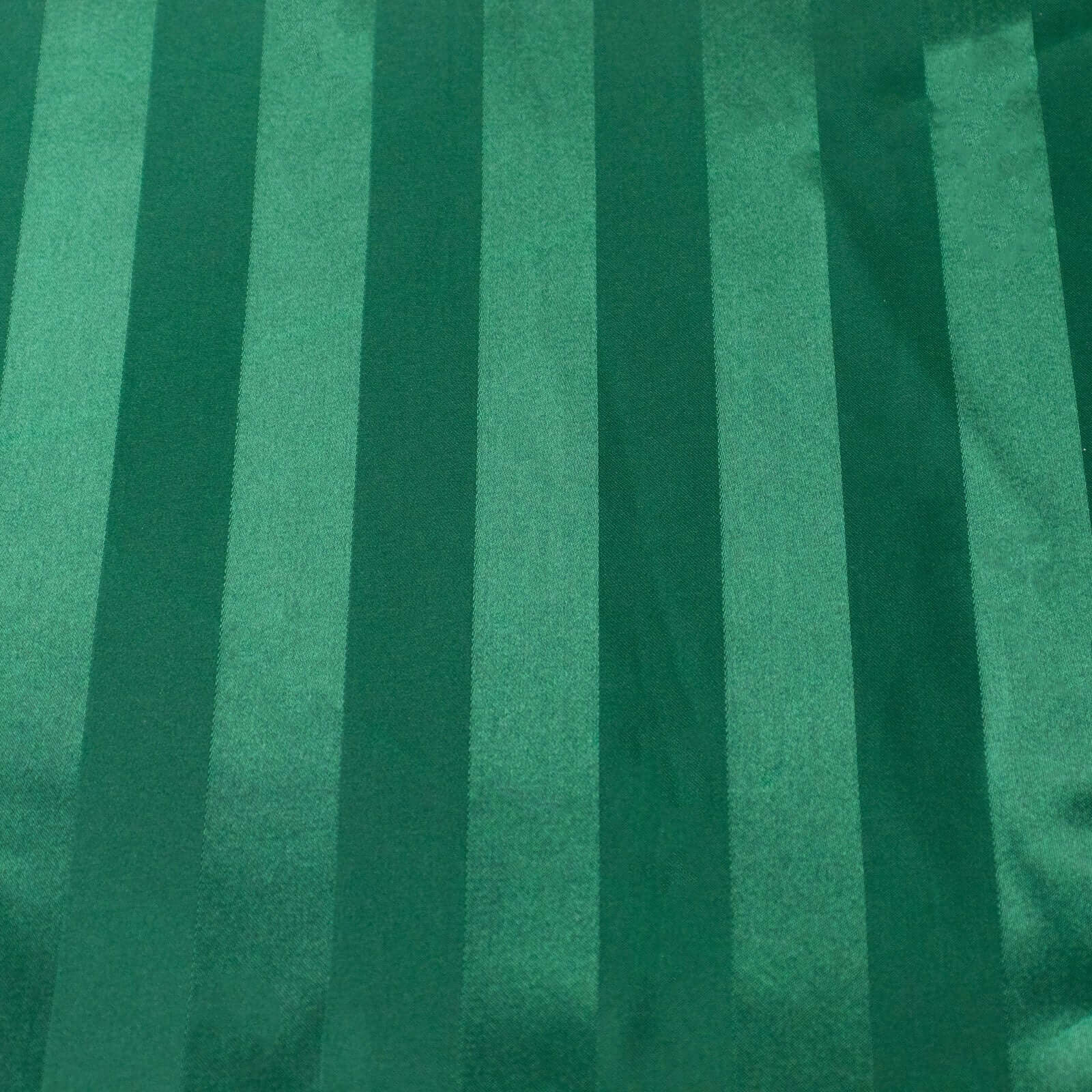 Satin 12"x108" Table Runner Hunter Emerald Green - Stripe Table Decor