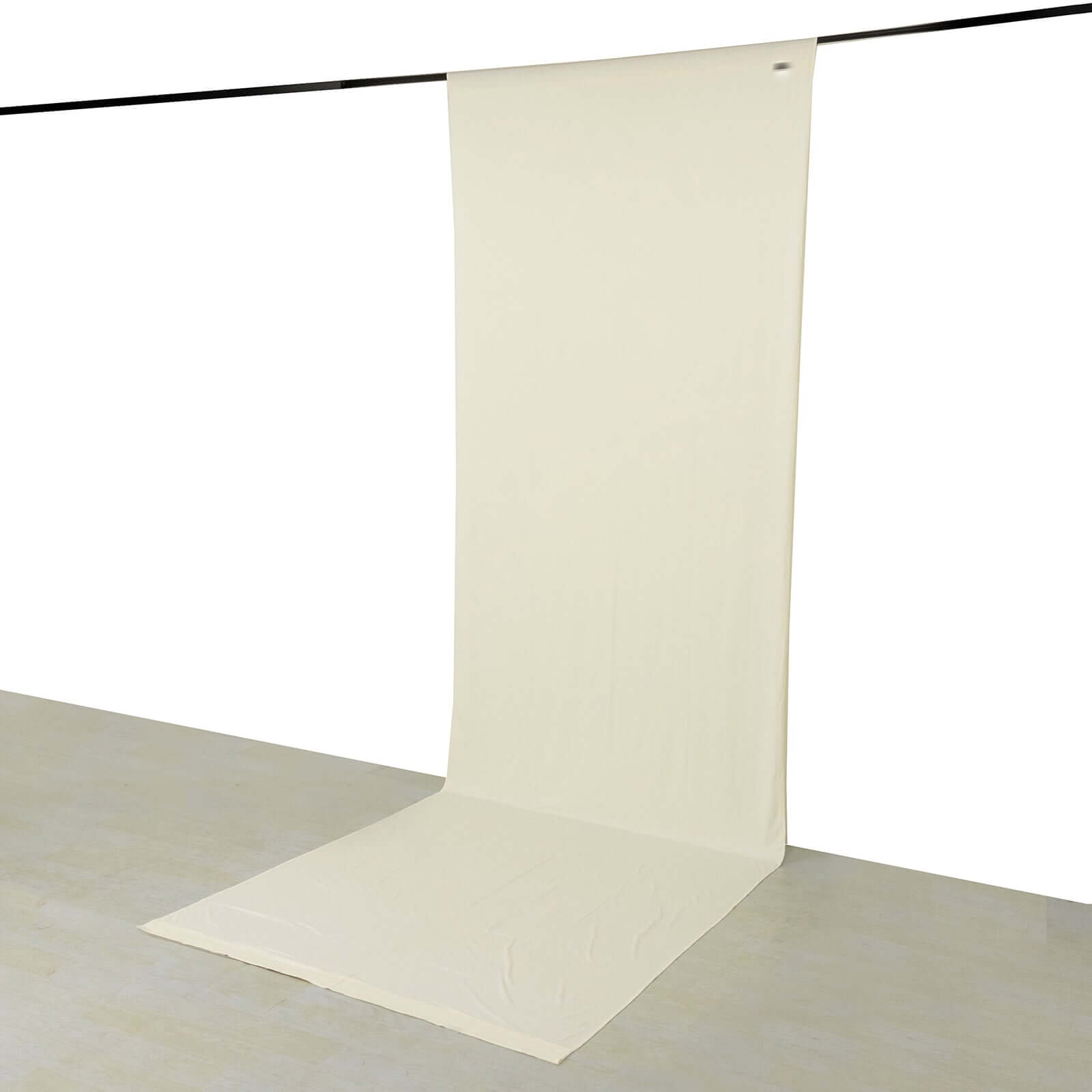 Ivory 4-Way Stretch Spandex Event Curtain Drapes, Wrinkle Free Backdrop Event Panel with Rod Pockets - 5ftx16ft