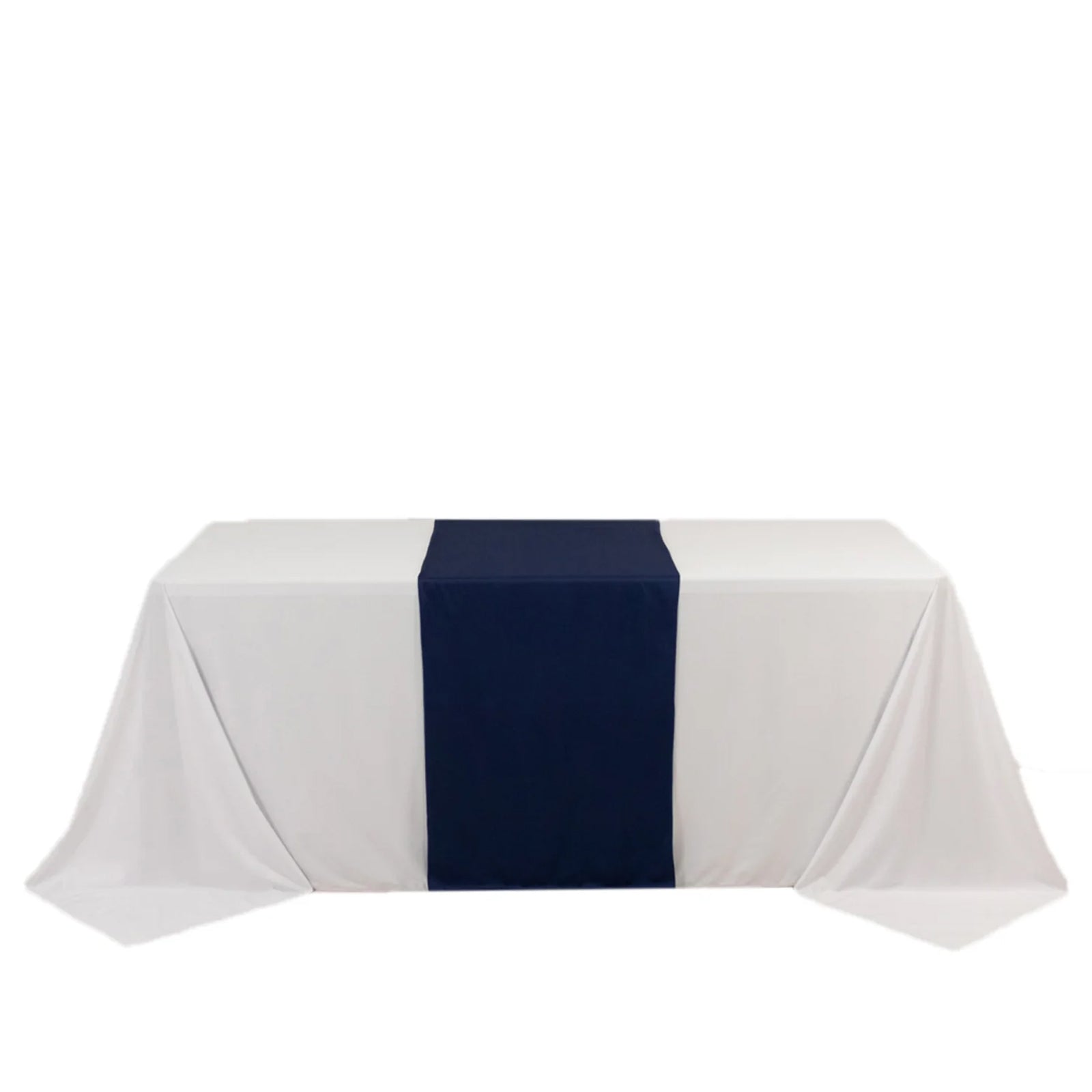 Scuba Polyester 24"x72" Wide Table Runner Navy Blue - Wrinkle-Free Table Linen