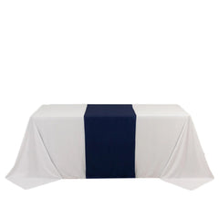 Scuba Polyester 24"x72" Wide Table Runner Navy Blue - Wrinkle-Free Table Linen