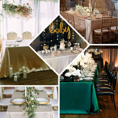 Satin Rectangular 90"x156" Tablecloth Ivory - Seamless Table Cover