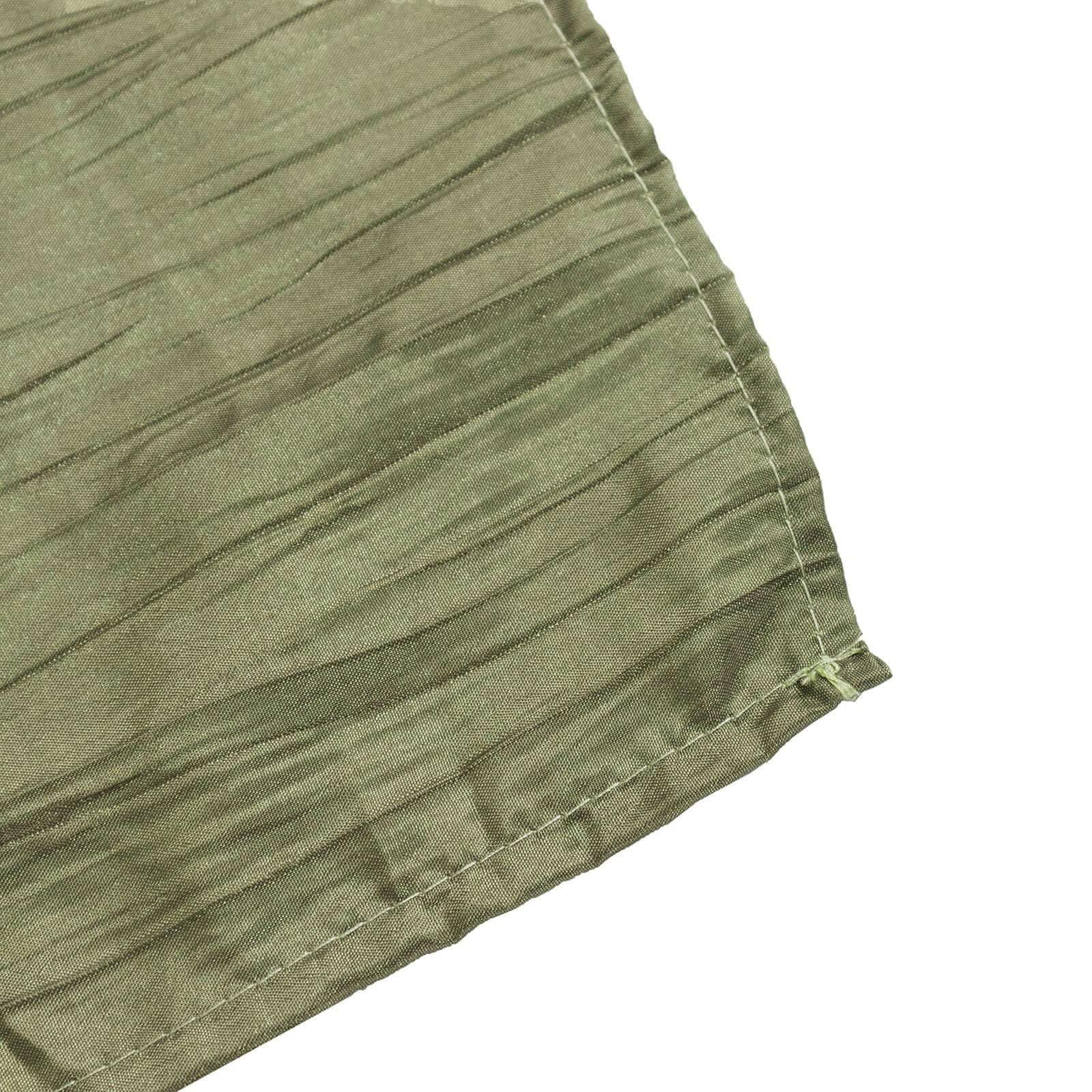 Taffeta 132" Round Tablecloth Dusty Sage Green - Seamless Accordion Crinkle Table Cover