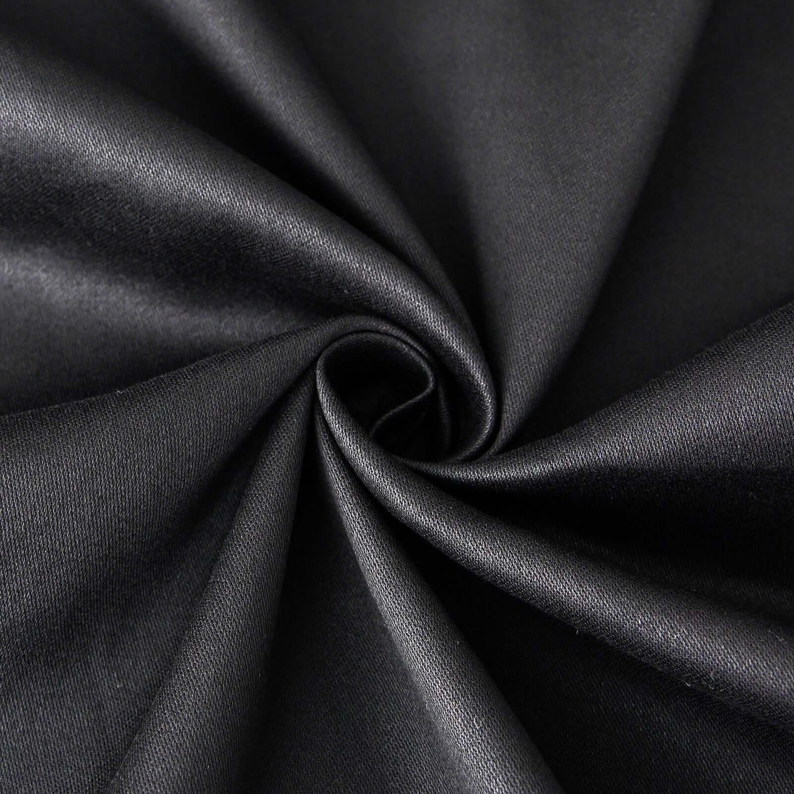 100% Cotton 90"x90" Square Tablecloth Black Linen - Soft & Breathable Fabric Table Cover