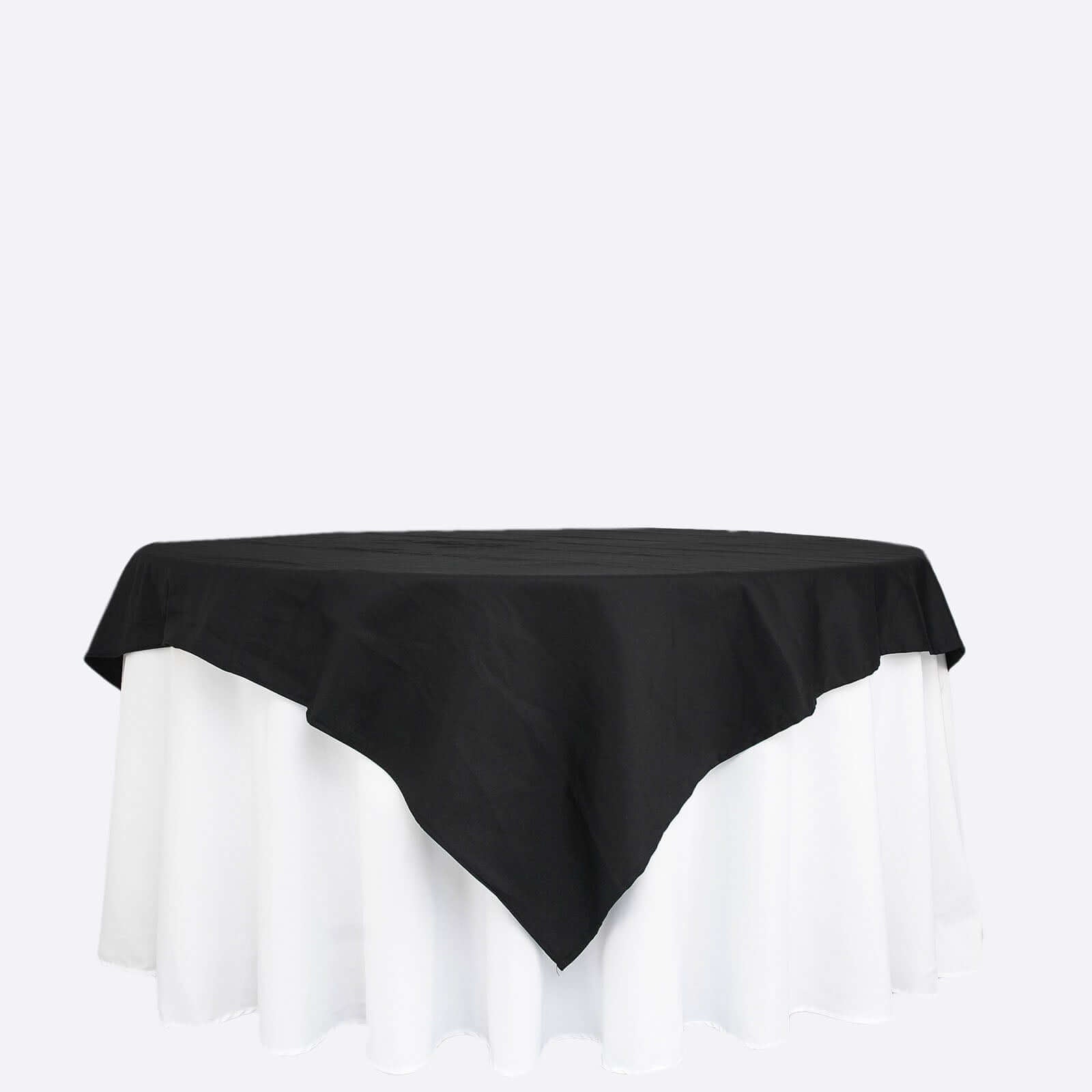 100% Cotton 70"x70" Table Overlay Square Tablecloth Black Linen - Soft & Breathable Fabric Table Topper