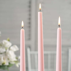 10-Pack Taper Candles Premium Wax Design Blush - Unscented Candles for Upscale Settings 10"