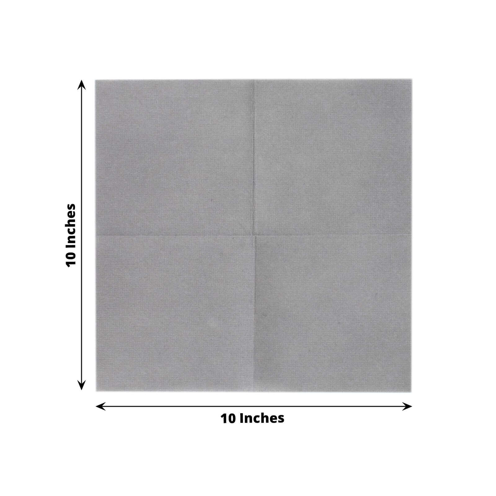 20 Pack Linen-Like Paper 5"x5" Napkins Silver - Highly Absorbent Airlaid Napkins