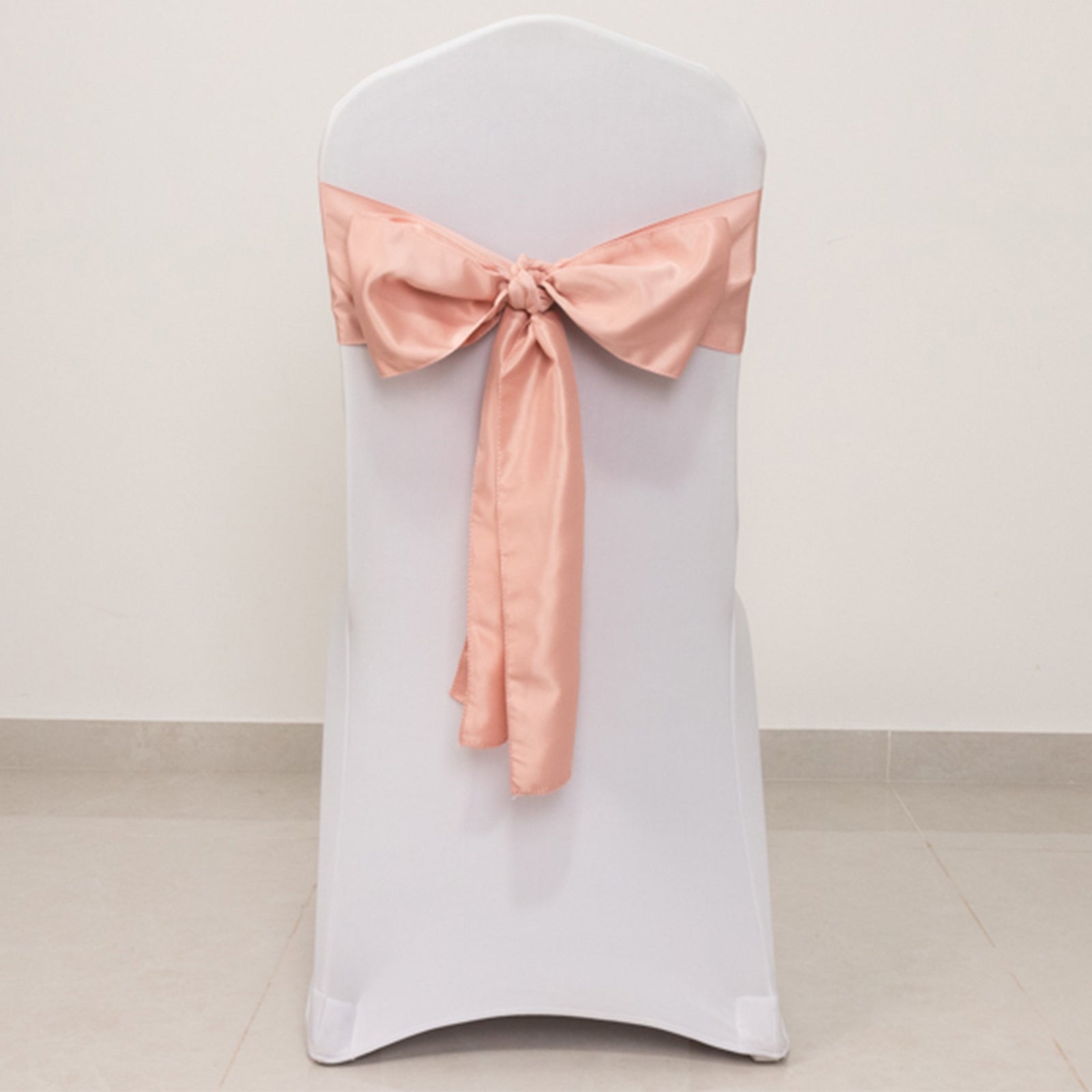 5 Pack Lamour Satin 6"x106" Chair Sashes Dusty Rose - Stylish Reusable Decorative Bows