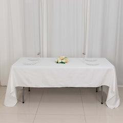 100% Cotton 60"x126" Rectangle Tablecloth White Linen - Sophisticated, Soft & Breathable Table Cover