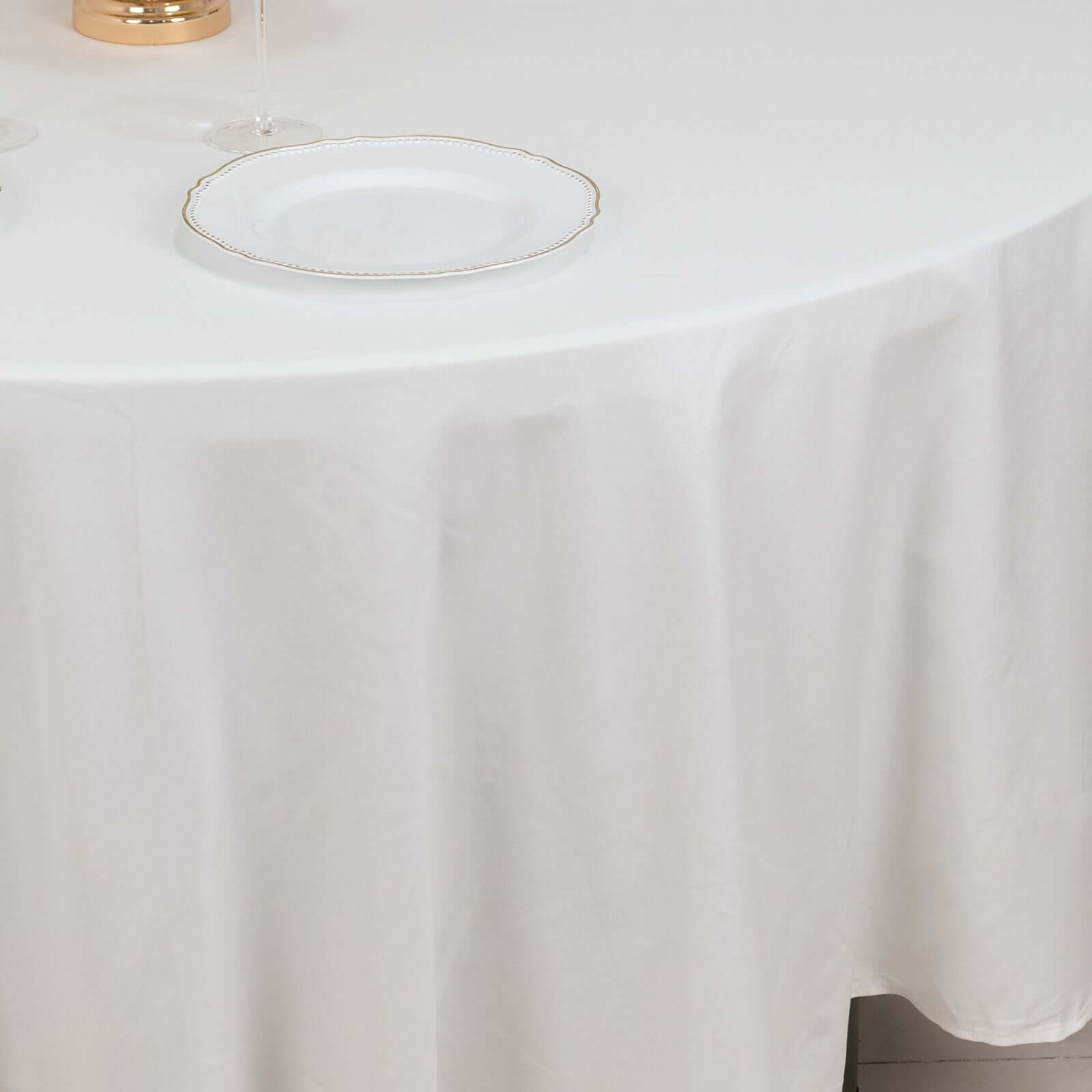 100% Cotton 108" Round Tablecloth White Linen - Sophisticated, Soft & Breathable Table Cover