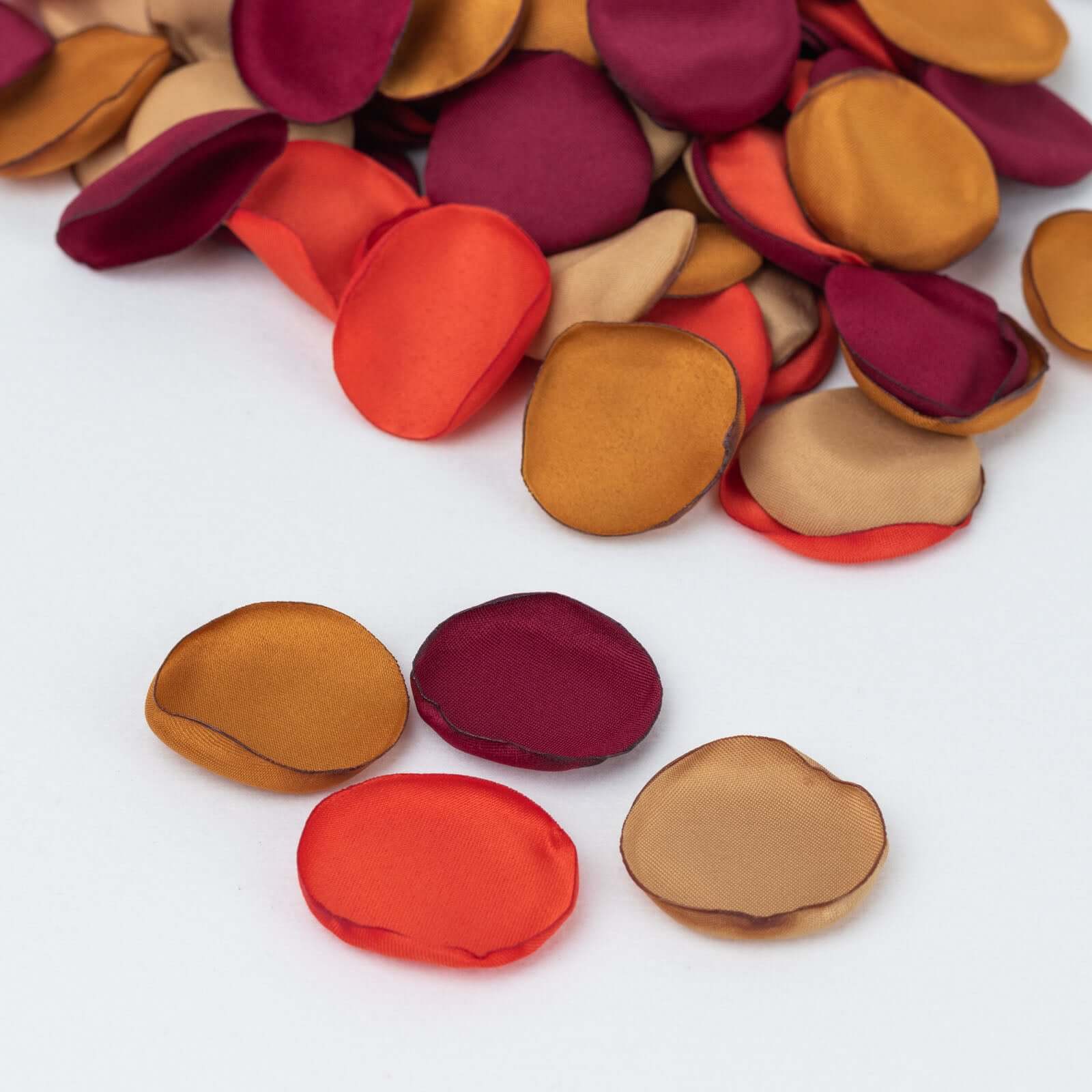 400-Pack Rose Petals Life-Like Flower Confetti Terracotta Mix Matte Silk Round - Decorative Event Table Scatters 2"