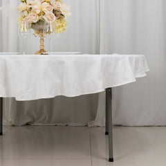 100% Cotton 70" Round Tablecloth White Linen - Sophisticated, Soft & Breathable Table Cover