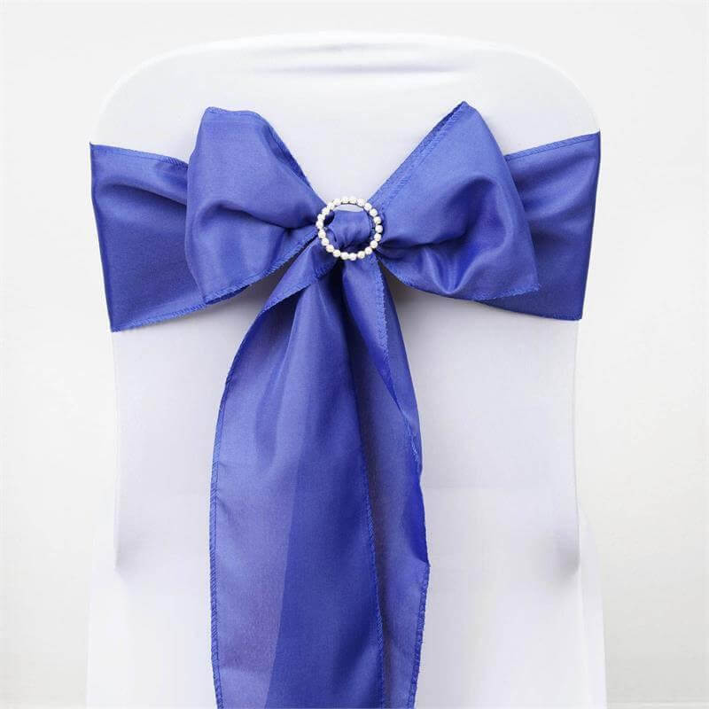 5 Pack Polyester Chair Sashes Royal Blue 6"x108"