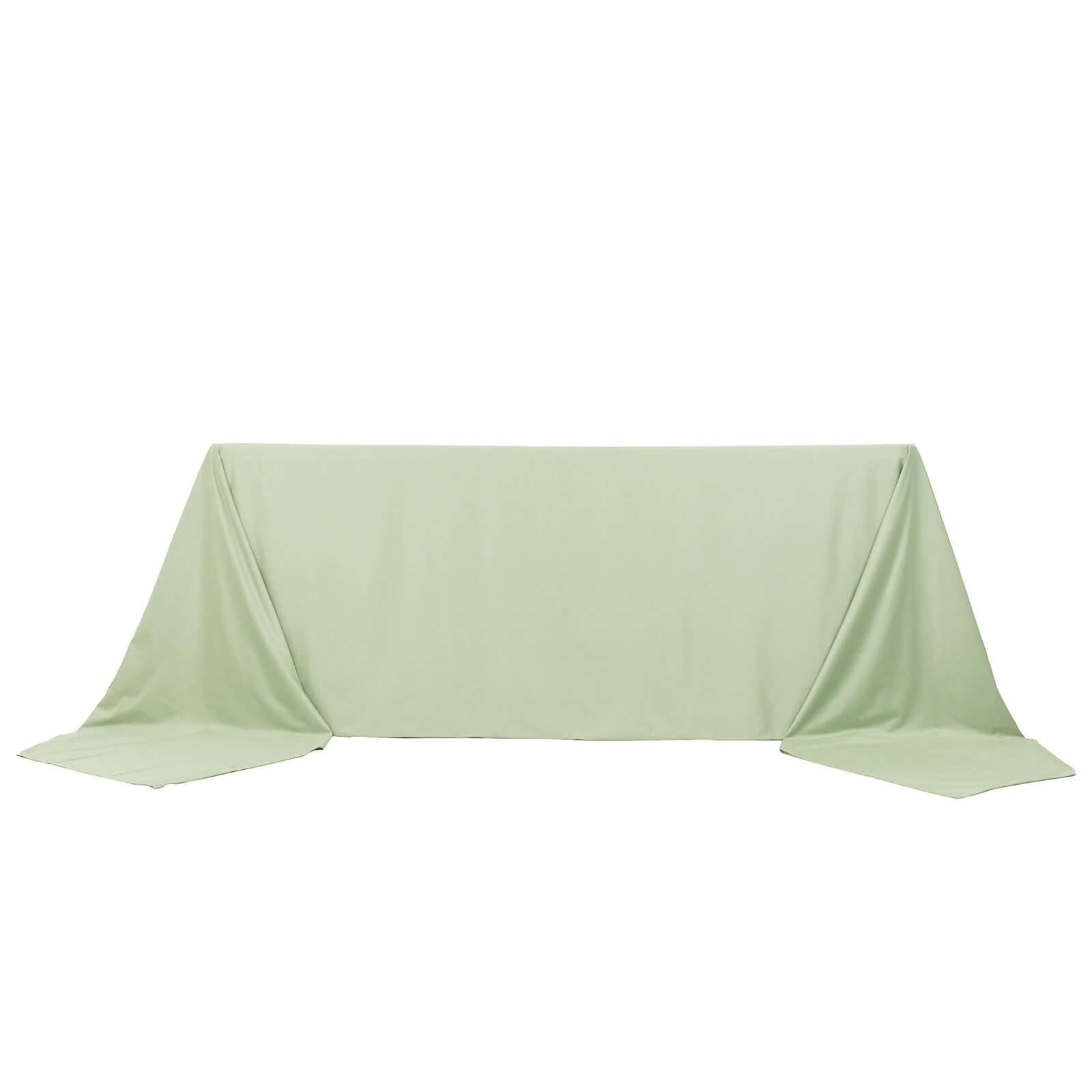 Scuba Rectangular 90"x156" Tablecloth Sage Green - Wrinkle Free, Stain Resistant & Seamless Table Cover