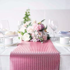 Glitter Paper 9ft Table Runner Roll Rose Gold Disposable Circle Pattern - Stylish Party Decor