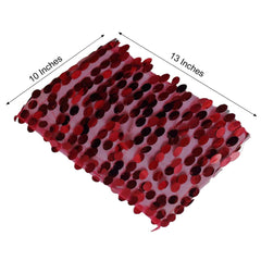 5 Pack Big Payette Sequin 13"x10" Chair Sash Bands Burgundy - Stylish Glittering Decor for Weddings & Gatherings