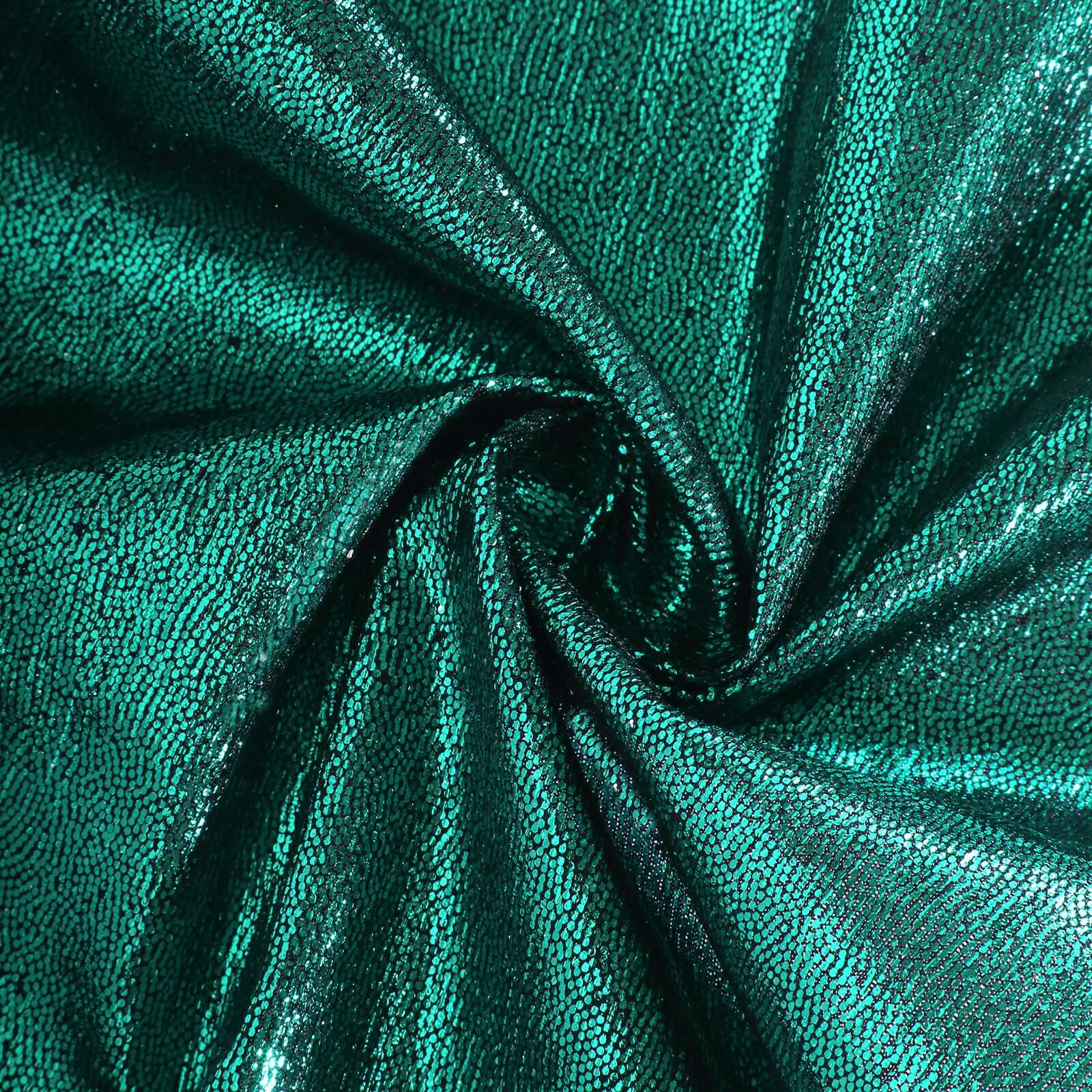 Polyester 12"x108" Table Runner Hunter Emerald Green Shimmer Sequin Dots - Wrinkle-Free Finish Table Linen