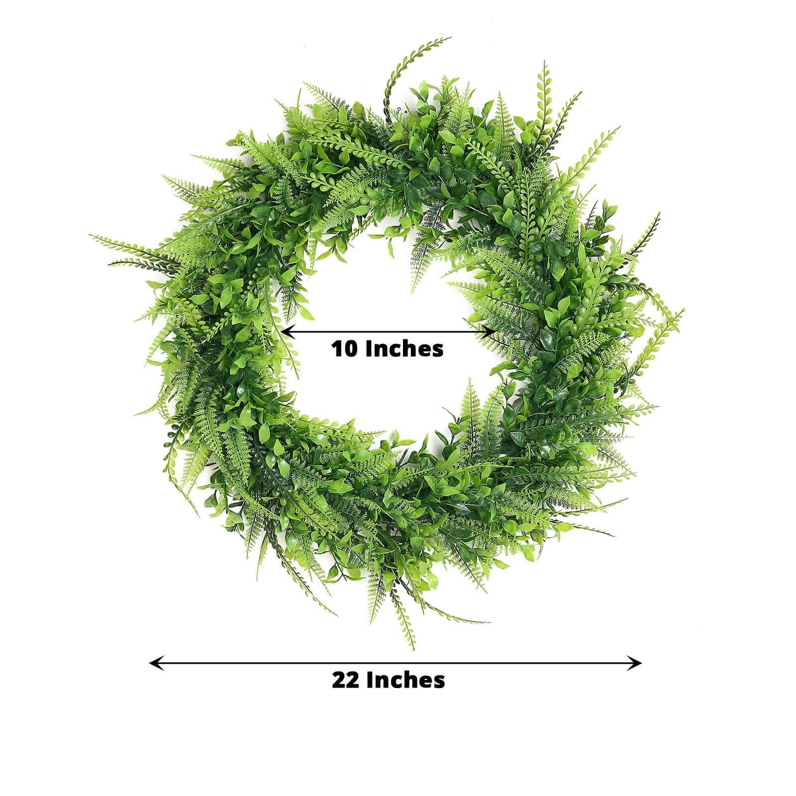 2 Pack 22" Green Artificial Lifelike Boxwood Fern Mix Spring Wreaths