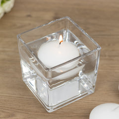 12 Pack 3" White Floating Candles, Unscented Dripless Wax Discs for Centerpieces