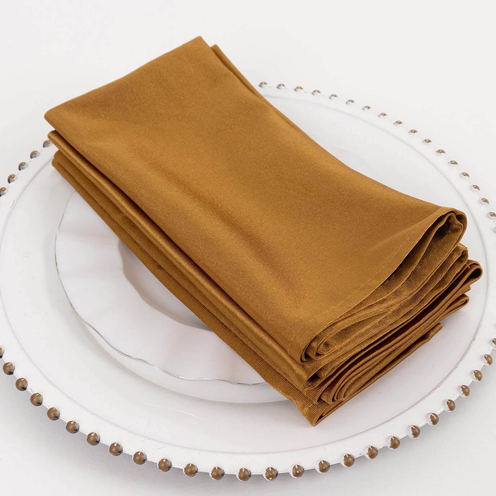 5 Pack Scuba 20"x20" Napkins Shimmer Gold - Dazzling Cloth Napkins for Casual or Fine Dining
