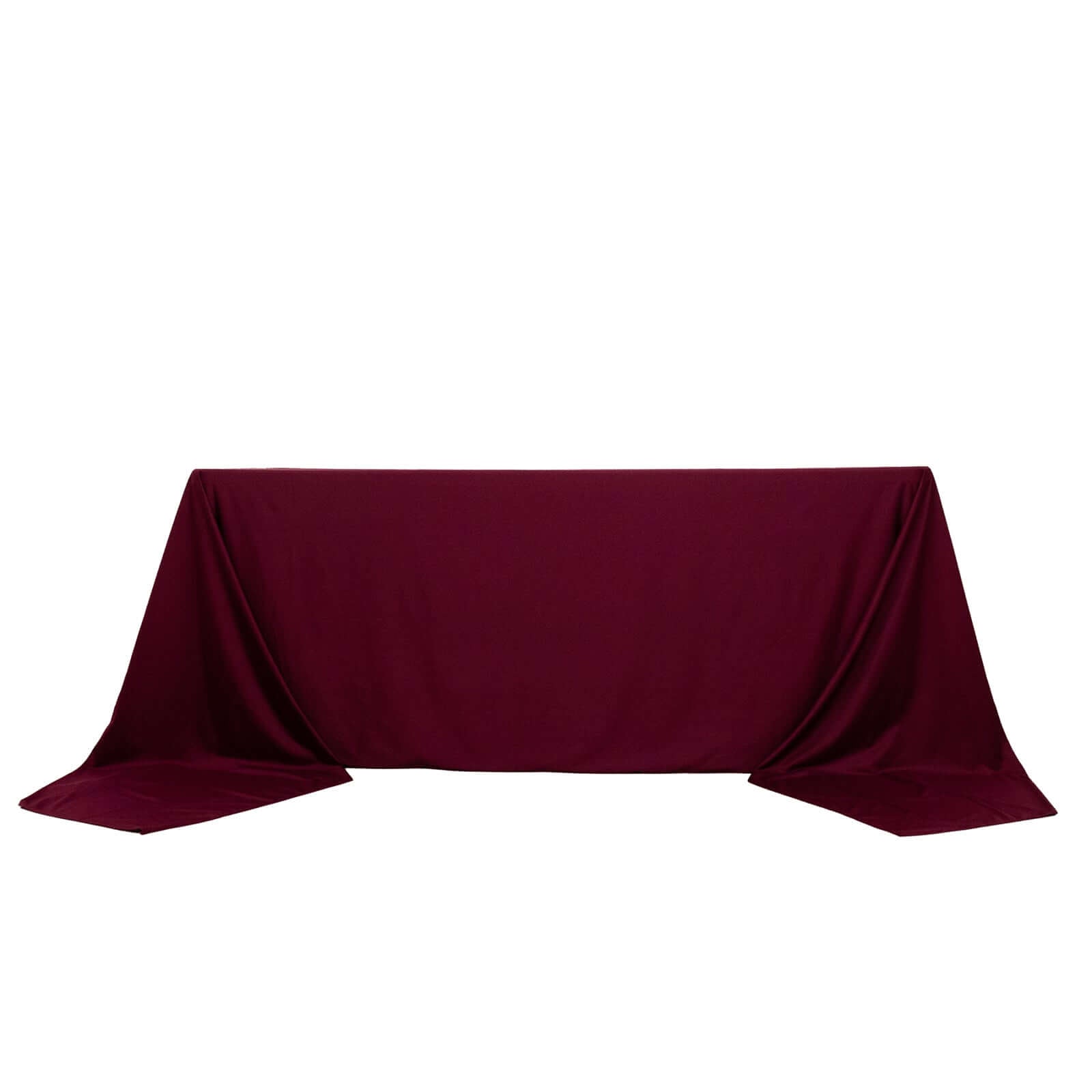 Scuba Rectangular 90"x156" Tablecloth Burgundy - Wrinkle Free, Stain Resistant & Seamless Table Cover